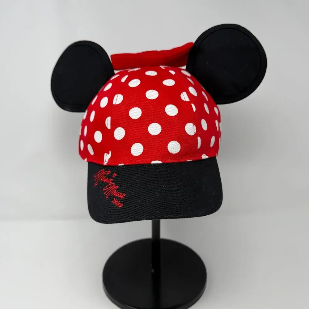 Disneyland Minnie Mouse Polka Dot Ears Cap Youth 54–57cm